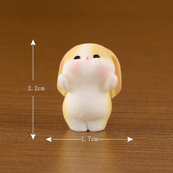 8 st Mini Kaniner Påsk Kanin Figuriner Mini Djur Fe Gården Miniatyr Moss Landskap Prydnader för Påsk