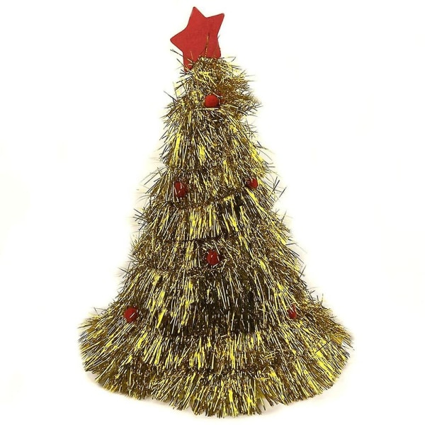 Unisex Adult Christmas Tree Hat Cosplay Props Xmas Party Decoration Gold