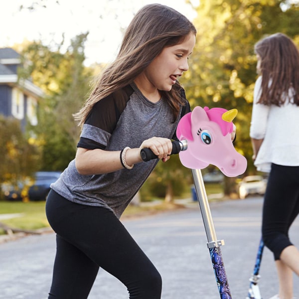1 st Scooter Tillbehör Enhörning Huvud Leksak Dekoration Gåvor För Småbarn Barn Flicka Pink 17X14CM