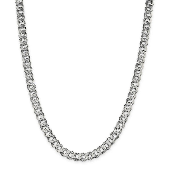 20 tum 8 mm massivt silver kubansk länkkedja halsband för kvinnor män