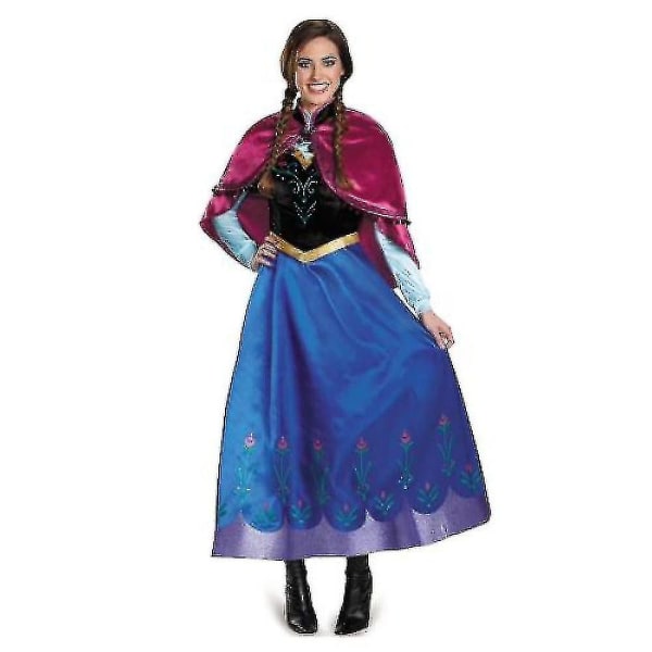 Adult Princess Anna Costume Christmas Cos Fancy Dress Outfit_y L