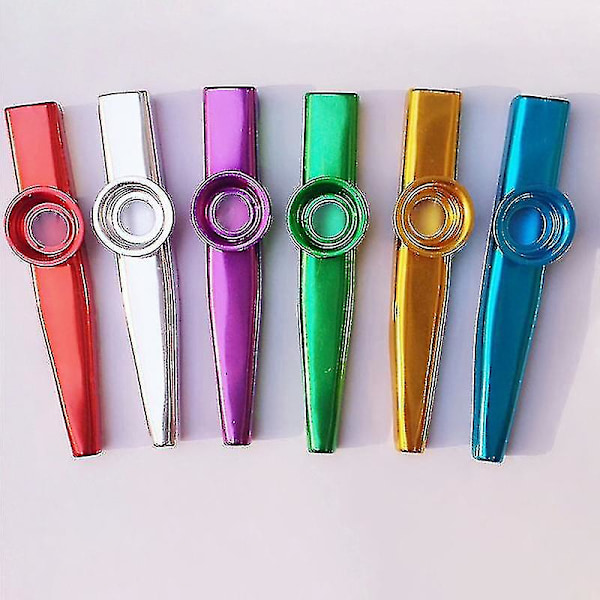 24-pack Metall Kazooer Med 24 Stk Kazoo Flöjtmembran 6 Färger, Bra Kamrat Till Ukulele, Violin-yu