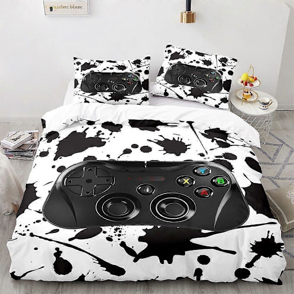 v5505 Sängkläder 3 Delar Gamepad Pojkar Sängklädesset Påslakan Örngott Storlek Sängkläder IU5505 240x260cm 94x102in