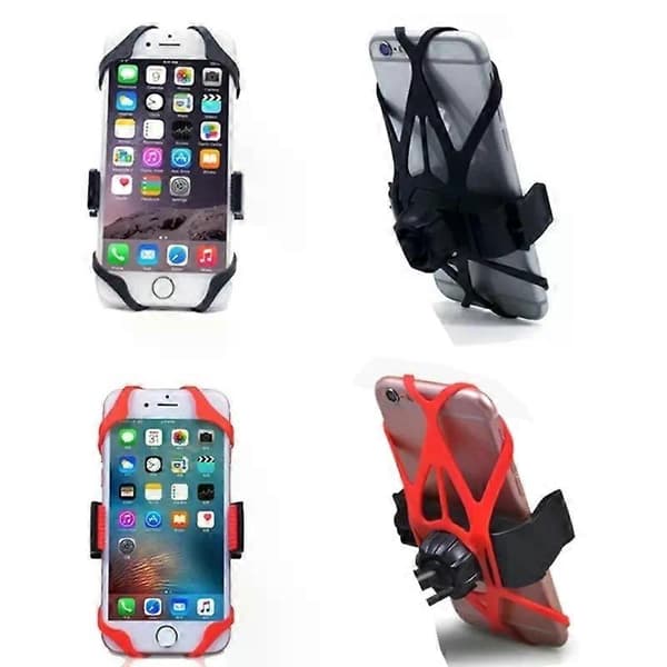 Motorcykel Cykel Telefonholder Elastisk Silikone X Web Greb Telefonmonteringsbånd Elastisk Gummi Cykel Navigation Telefon Fast Rem rød