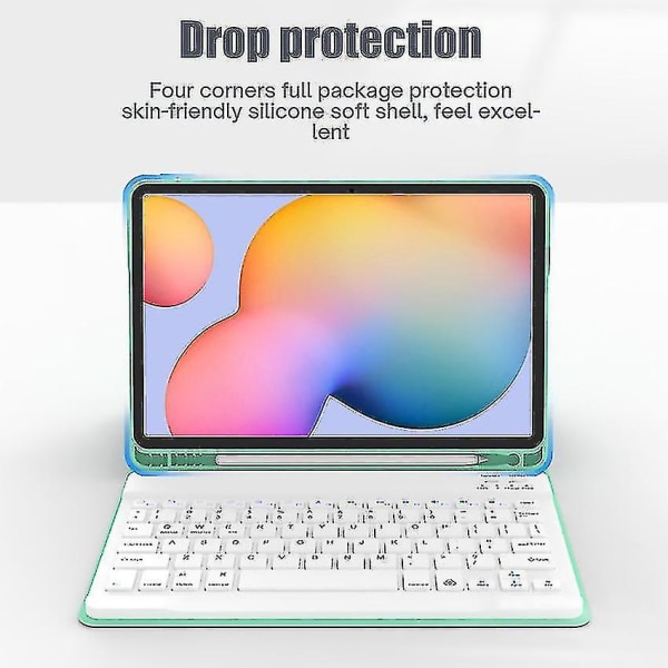 Etui med baggrundsbelyst tastatur til Samsung Galaxy Tab A7 Lite 8,7 tommer 2021 (model: Sm-t220/sm-t225), sort