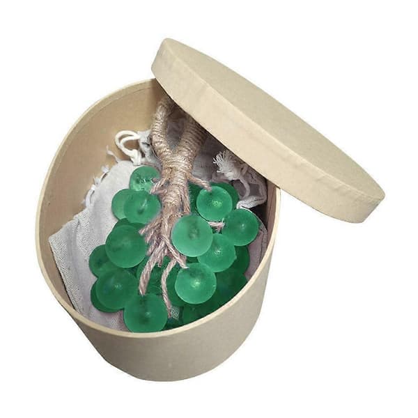 Kristallklar druvtvål, söt simuleringsdruvtvål, badrumsdekor och present green with box 1pcs
