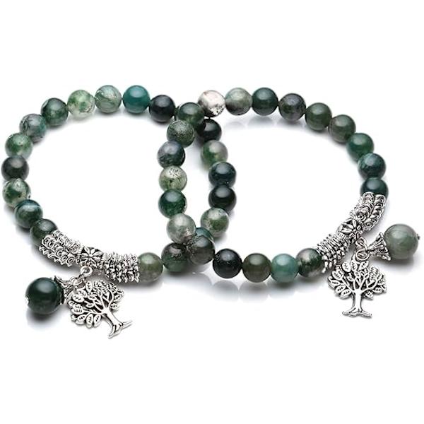 Livets Træ Stretch Armbånd Reiki Healing Krystal Ædelsten Perler Armbånd, Fødselssten Lykkesten Smykker(6.2\")