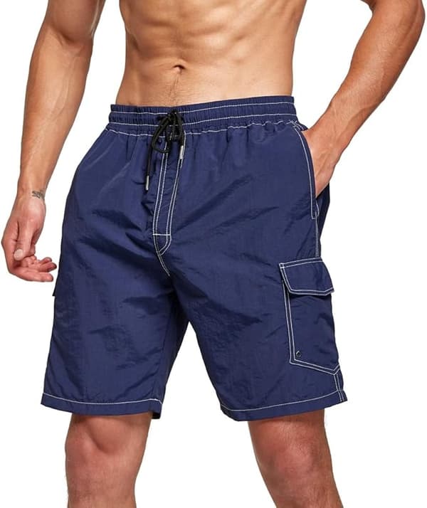 Hurtigtørrende badeshorts til mænd med flere lommer