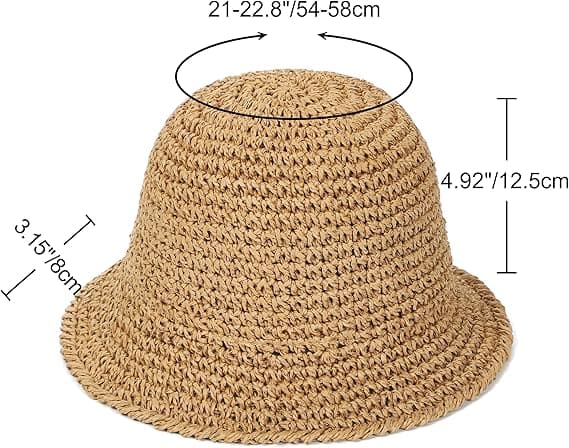 Dam Solhatt Handgjord Stråhatt UV-skydd Bred Brätte Packbar Resesommarhatt för Strand UPF 50+