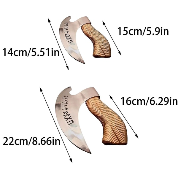 100% ny premium håndlavet kulstofstål klinge vikinger økser camping økse til pizzaskæring 22cm