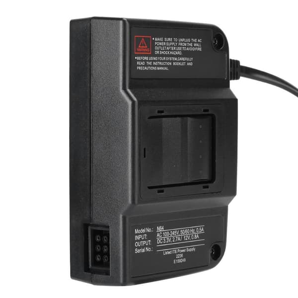 N64 Strømtransformator AC-adapter Strømforsyning for AV-videokabel for Nintendo 100-240VEU