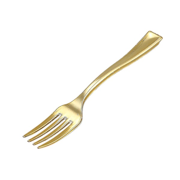 144 st Plastbestick Guld Skedar och 72 st Mini Guld Kaffebröd Dessertgafflar Passar för Fest E szkyd