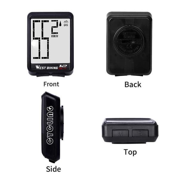 Cykelcomputer med tydelig display - Sort 92 92 black