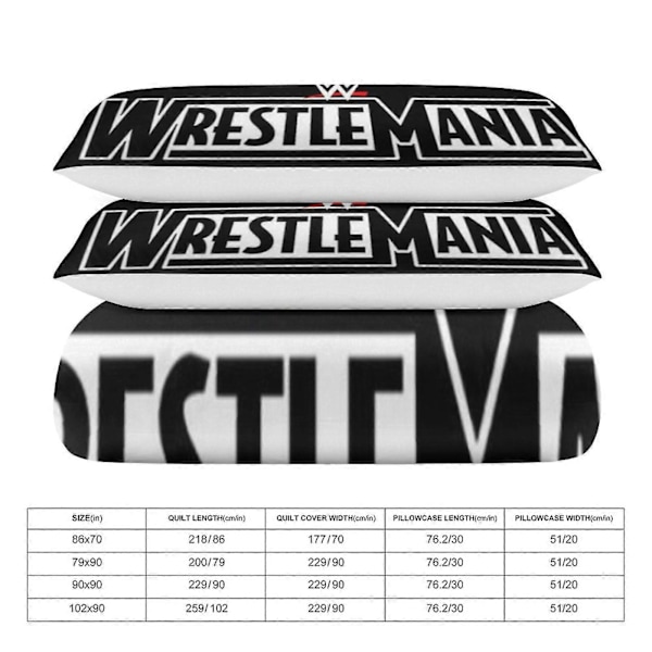 c938 WWE 2 Bädd Täcke Mikrofiber Sängkläder Set Lättviktiga 3-delars Täcke Set, 1 Påslakan och 2 Örngott för Barn ee938 240x260cm 94x102in