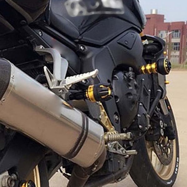 Moottoripyörän rungon törmäyssuoja Moottorin staattorin liukusäätimet Universal 10 mm osat Gold