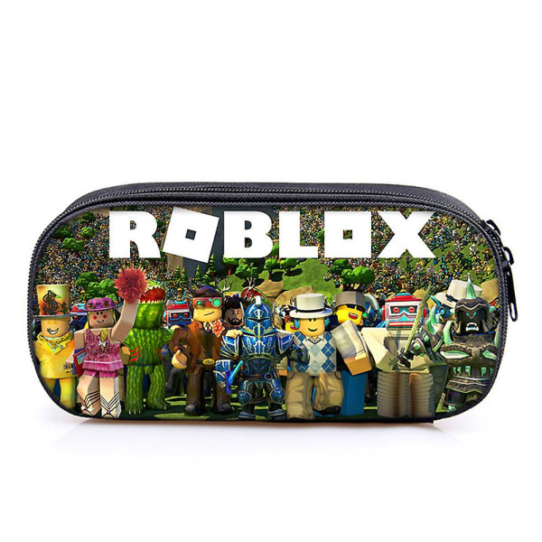 Roblox trykt gutte jente stor kapasitet blyantveske penn bag student skole stasjonær arrangør pung tilbake til skolen gave D