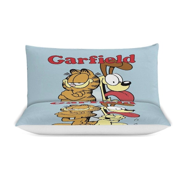x43 Garfield Påslakan Mikrofiber Sängkläder Set 3D-tryckt Lättviktigt 3-delars Täcke Set, 1 Påslakan och 2 Örngott för Barn Pojkar 135x200cm 53x78in
