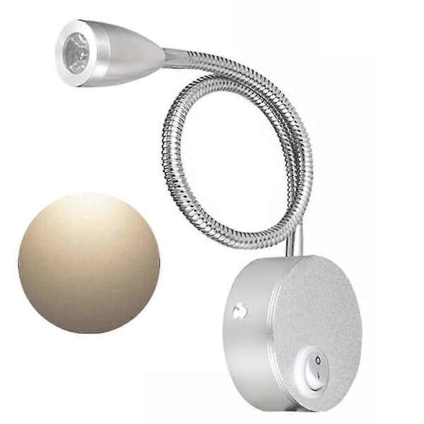 Nattbordslamper, Hodejusterbar minimalistisk LED-leselampe for seng (sølv 1 stk)