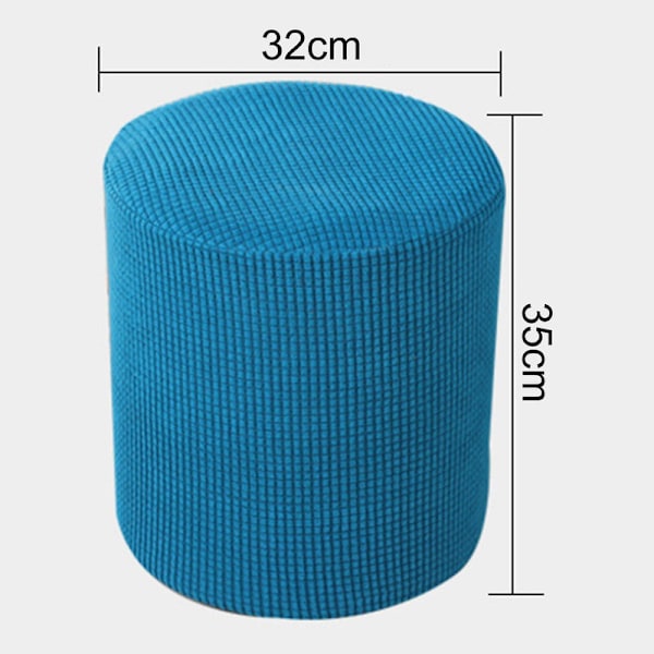 Stoltrekk Ensfarget Støvtett Elastisk Kantdesign Polyester Stretch Kvadratisk/Rund Pall P Dark blue