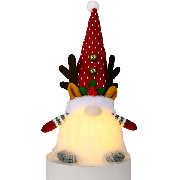 Ansigtsløse dukkegevirer Design dekorativt smagløs dværgdukkepynt med lys til jul White Dots
