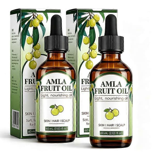 Amla Fruktolja, vårdar hårbotten och hud, lättviktsformula 60ml 2pcs
