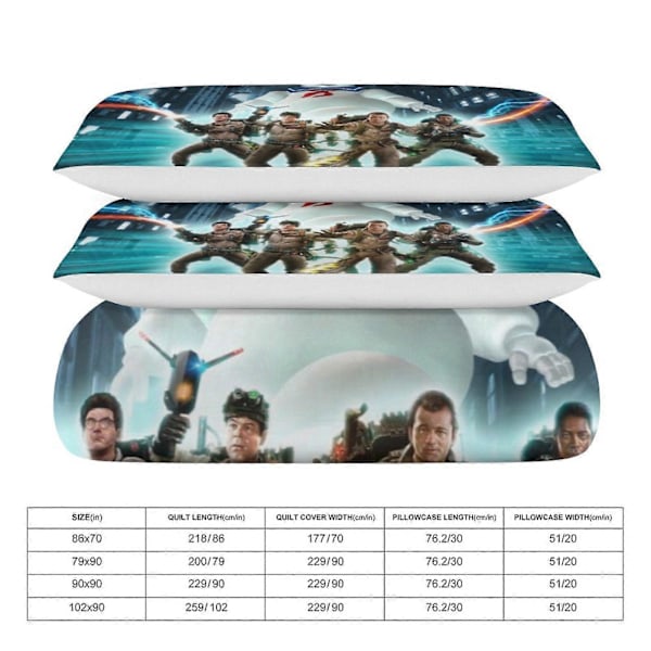x156 Ghostbusters 3-delat Sängklädesset Varmt Och Bekvämt Mjukt Påslakanset med 1 Påslakan Och 2 Örngott för Sovrum b156 240x260cm 94x102in