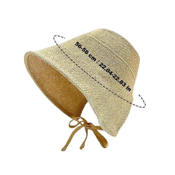 Solhatter i bomull og lin for kvinner Strandlue Cloche Bred brem Stor C8E3 Black One size
