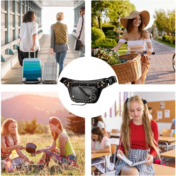 Generiske damebæltetasker, mavetaske Steampunk rejsebrystpakke - slyngetaske Fanny Pack til kvinder, crossbody-tasker