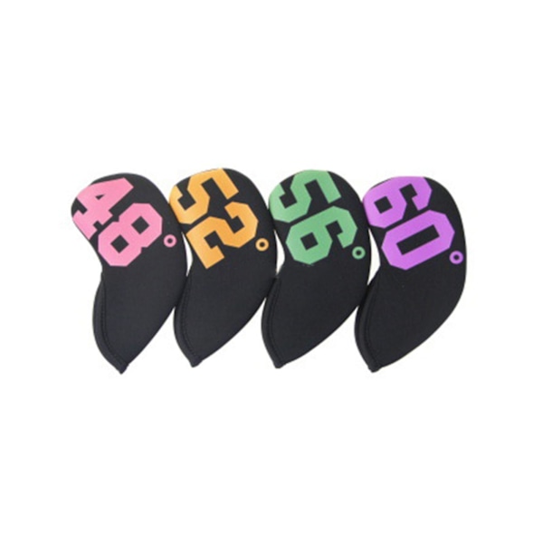 4/7 st golfjärnsklubbsöverdrag universellt dammskydd dykmaterial golf sand wedge-skydd med nummer tryckt 48-60 grader golftillbehör_ahf Black Camouflage