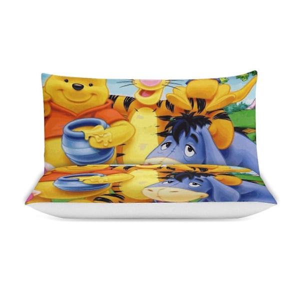 v93 Winnie the Pooh 3-delt sengesett for enkeltseng - Inkluderer 1 enkeldyne og 2 putetrekk - Falmebestandig mikrofiber - Winnie the Pooh io93 135x200cm 53x78in