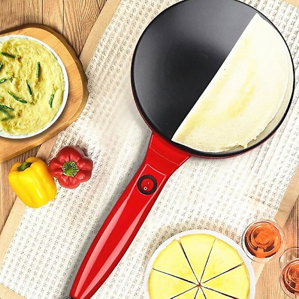 600w Elektrisk Non-stick Crepe Pizza Pancake Omelett Maker Kök Bakning Pan Qinhai Red Black