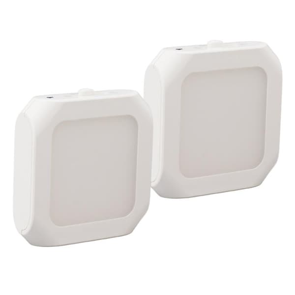 2 Pcs Motion Sensor LED Night Light Plug in Dimmable Nightlight with Auto Dusk Sensor 110-220V Warm Lighting EU Plug