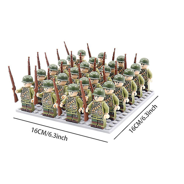 Jul Reducerad 49 st Plast Montering Med Gevär Soldat Minifigur Byggsten Basplatta