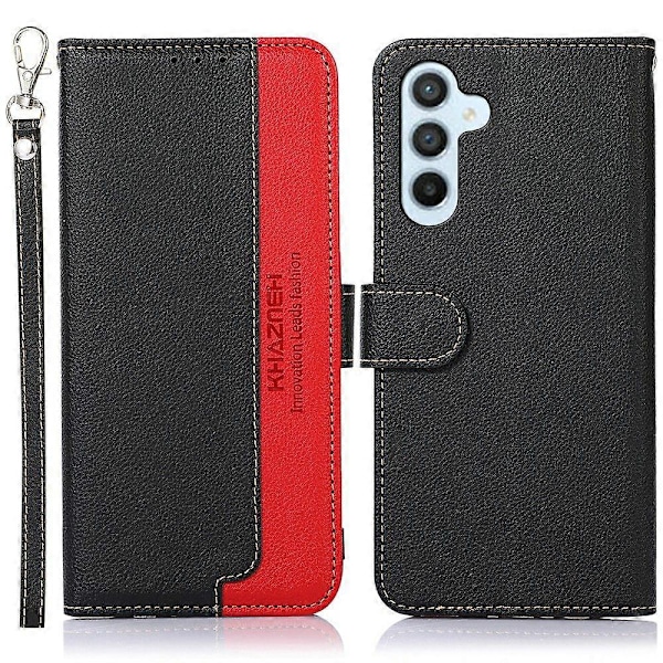 KHAZNEH Etui til Samsung Galaxy A26 5G med RFID-blokering, PU-læder, pungfunktion - Multicolor Black