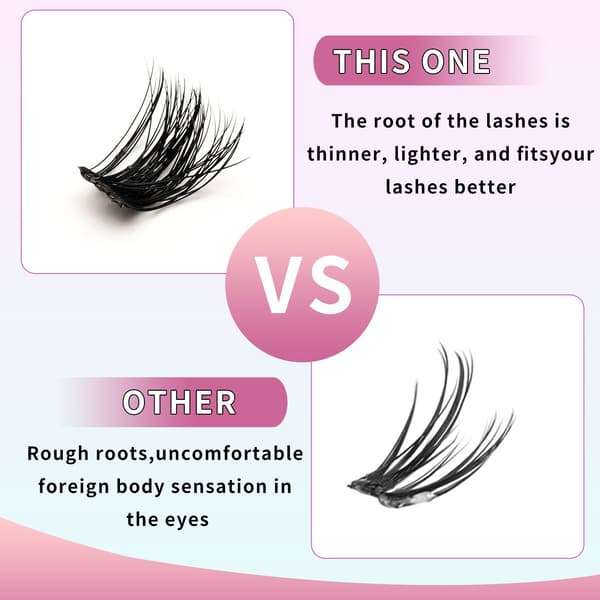 DIY False Eyelashes Fluffy 80D Purple Box - Natural, Reusable Eyelash Extensions for Volume and Comfort
