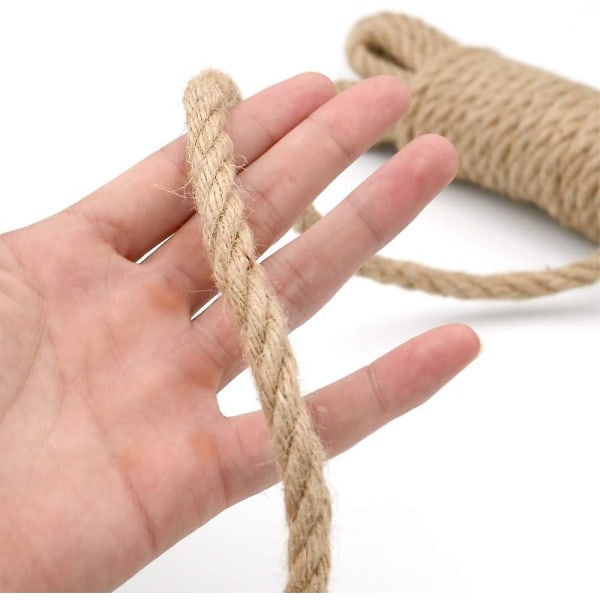 Handarbete Jute Cord Garn Hamp Rep - 10 mm tjockt - För dekoration, gör-det-själv hantverk, trädgårdsarbete, kattträd