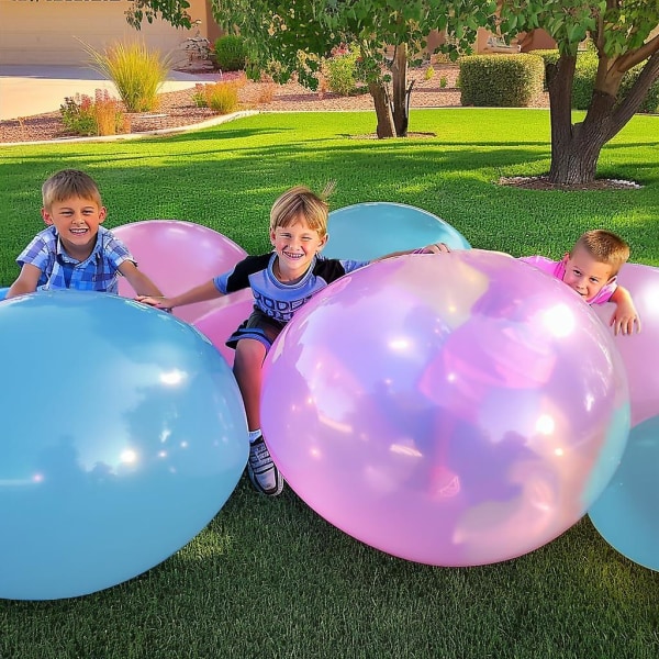 2 stk. kæmpe boblebolde udendørs legetøj genanvendelige vandballoner til småbørn oppustelig strandbold til børn havelege sommer vandlegetøj green 60cm