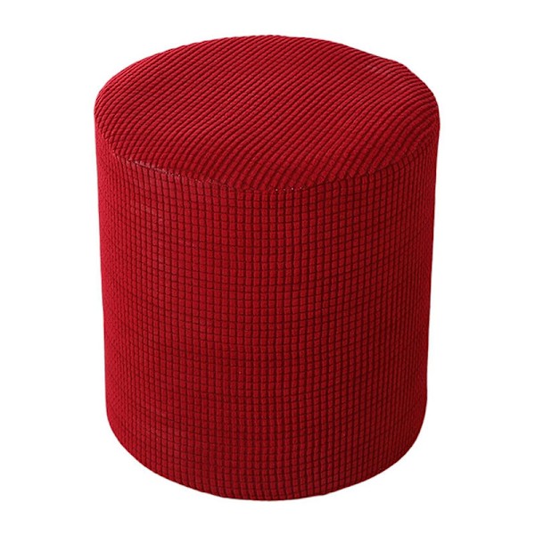 Tuolinpäällinen Yksivärinen Pölytiivis Joustava Reunamuotoilu Polyesteri Stretch Neliö/Pyöreä Jakkarapäällinen P Wine red