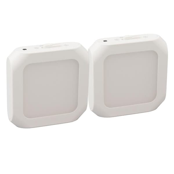 2 Pcs Motion Sensor LED Night Light Plug in Dimmable Nightlight with Auto Dusk Sensor 110-220V Warm Lighting EU Plug