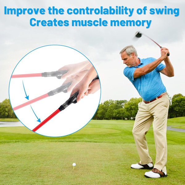 Golf Grip Trainer, Arm Band Swing Aid, Golf Træningshjælpemiddel til Korrektion af Holdning og Justering, til Golfbegyndere, Mænd, Kvinder og Børn