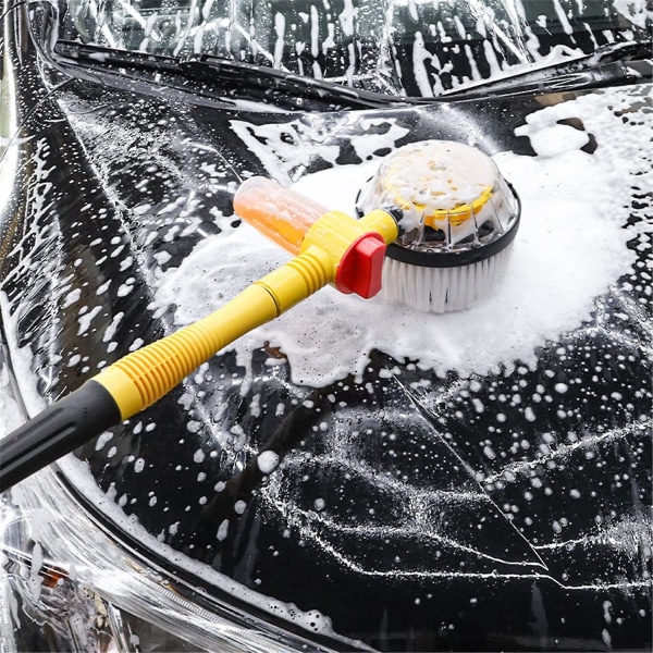 Autoroterande infällbar biltvättborste, biltvättborste med långt handtag, biltvättmopp skummar automatiskt biltvättsats 1 Set