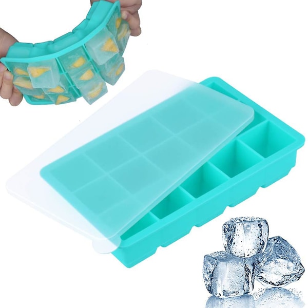 15-compartment Silicone Ice Cube Tray For 0.5 Liters Of Ice blue