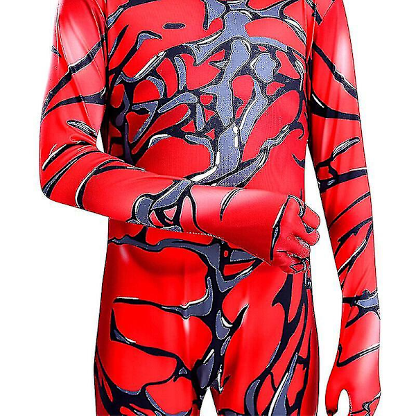 Superhelt Venom Carnage Spider-man Barn Halloween Cosplay Kostyme Jumpsuit Red Venom 180CM