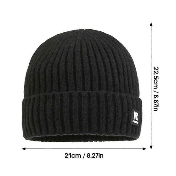 Skihue til mænd med tyk strikket frakke og fløjl til efterår og vinter A1K2 Gray 1pcs