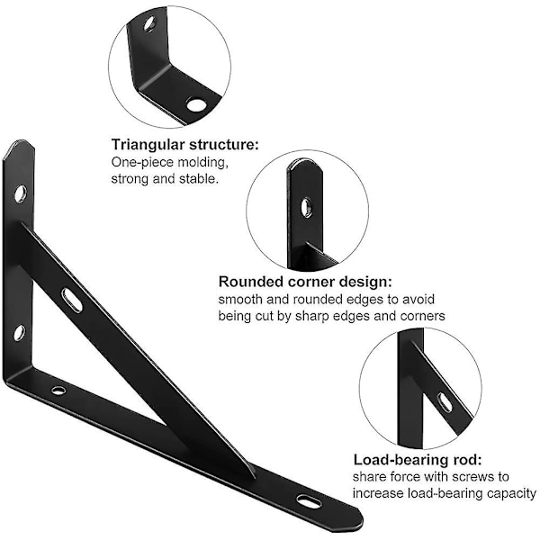 Kraftiga hyllkonsoler - Väggmonterade hyllstöd - Triangelhyllor