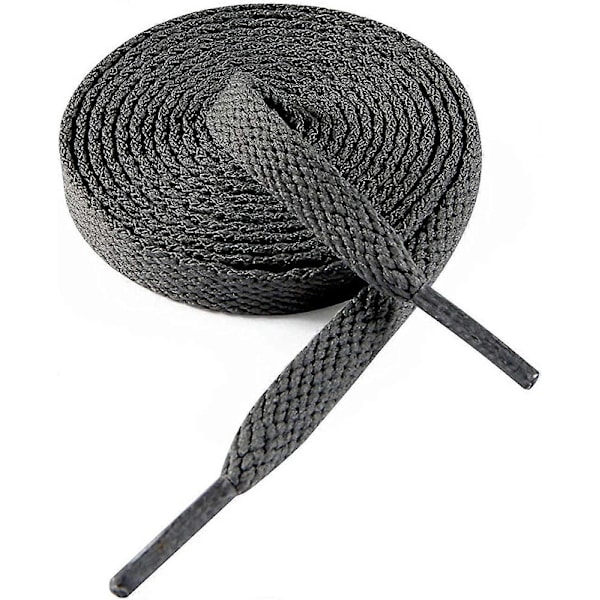 Litteät kengännauhat, 8 mm leveät lenkkikengännauhat, Premium-urheilukengännauhat, korvaavat nauhat urheilukengännauhoille, tummanharmaa Dark Grey 51-  ( 130 cm )