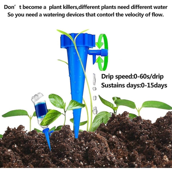 18 st växtvattnare,självvattnande spikar,plantspikarsystem med långsam frigörande kontrollventilströmbrytare Självbevattning Bevattning droppanordningar för utomhusbruk