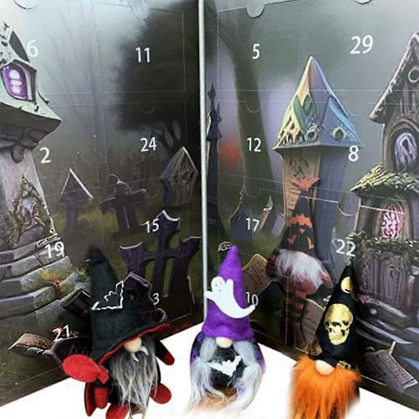 Halloween-nisse Julekalender 2024, 31 Dager Halloween Nedtelling Julekalender Leke Blindboks Gave