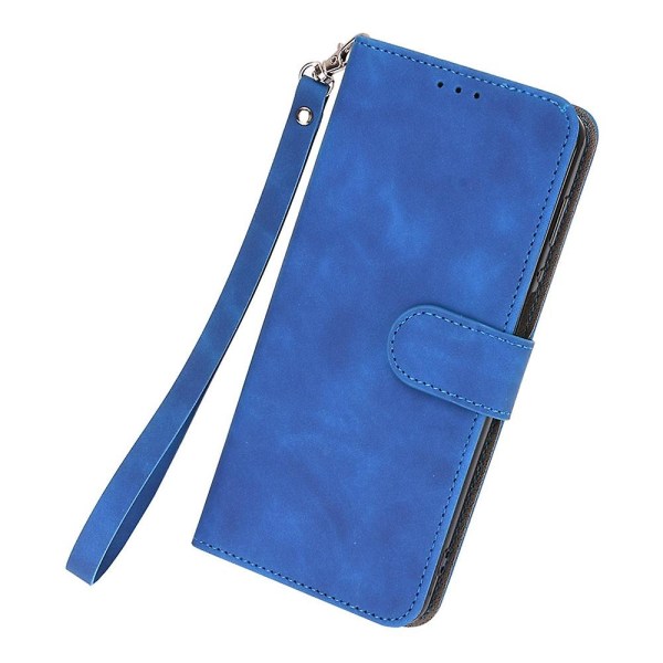 För Tecno Spark 10 Pro Skin-touch läder folio fodral plånbok stativ magnetiskt skyddande telefonfodral Blue Transsion Tecno Spark 10 Pro