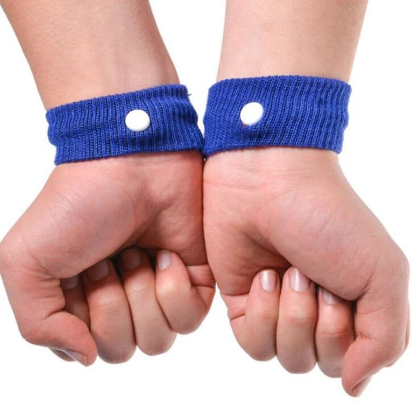 2 st handledsband Anti Nausea handledsstöd Sportsäkerhetshandledsband Blue